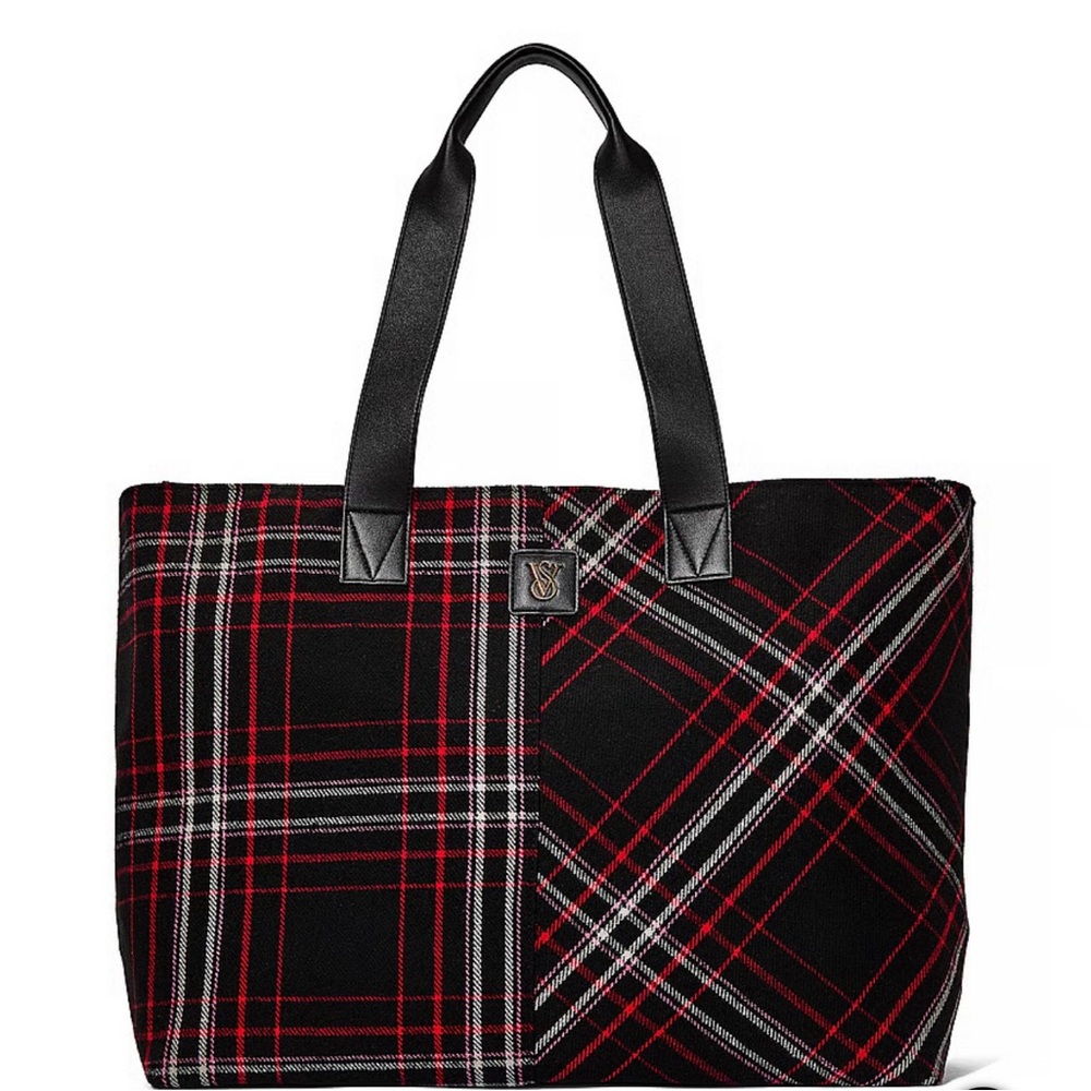 NWT Victoria’s Secret Plaid Tote Bag